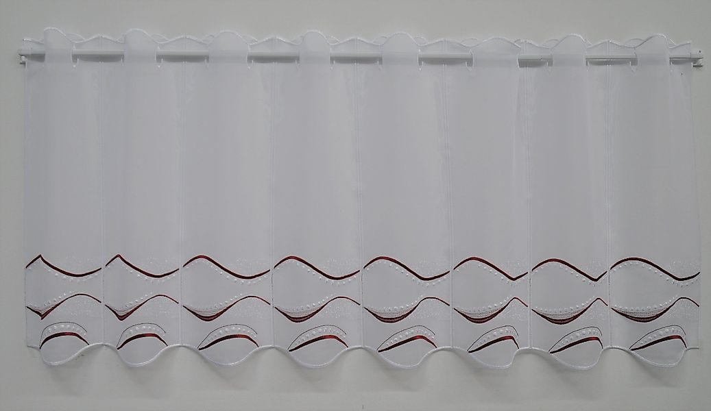 Stickereien Plauen Scheibengardine "Welle" Stangendurchzug 1 Stk. tlg. günstig online kaufen