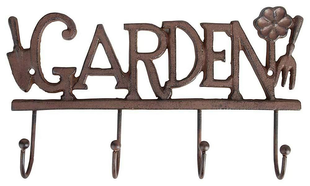 Wandgarderobe "Garden" Garderobe Wandhaken Gusseisen Vintage Braun günstig online kaufen
