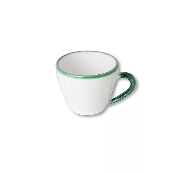 Gmundner Keramik Grüner Rand Cappuccino-Obertasse 0,16 L / h: 6,8 cm günstig online kaufen