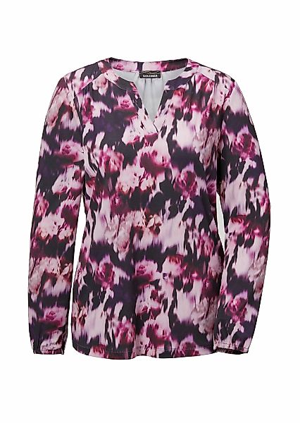 GOLDNER Kurzarmbluse "Kurzgröße Elegantes Blusenshirt mit V-Ausschnitt" Sch günstig online kaufen