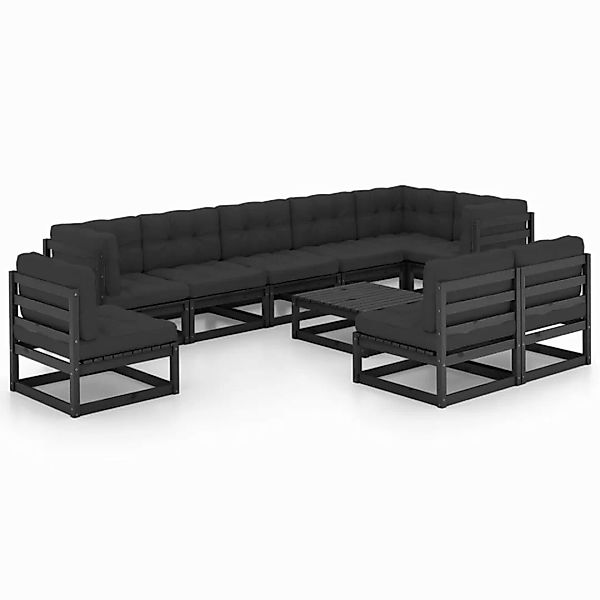 10-tlg. Garten-lounge-set Mit Kissen Kiefer Massivholz günstig online kaufen