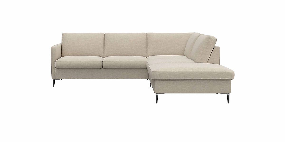 FLEXLUX Ecksofa "Fiore, L-Form", schmale Armlehnen, Füße Alu/schwarz, B/T 2 günstig online kaufen