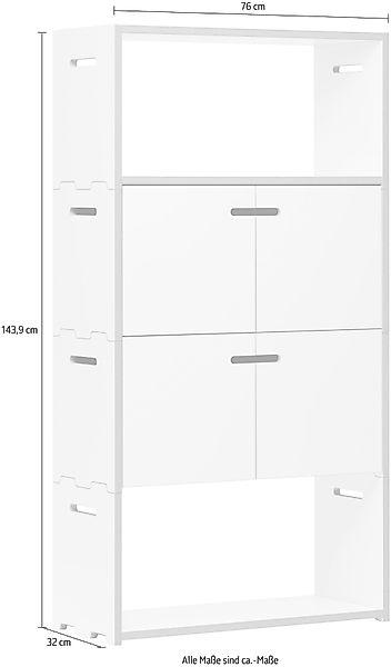 Tojo Mehrzweckregal "hochstapler 2x2-Set", in zwei Farben, Breite/Höhe: 76/ günstig online kaufen