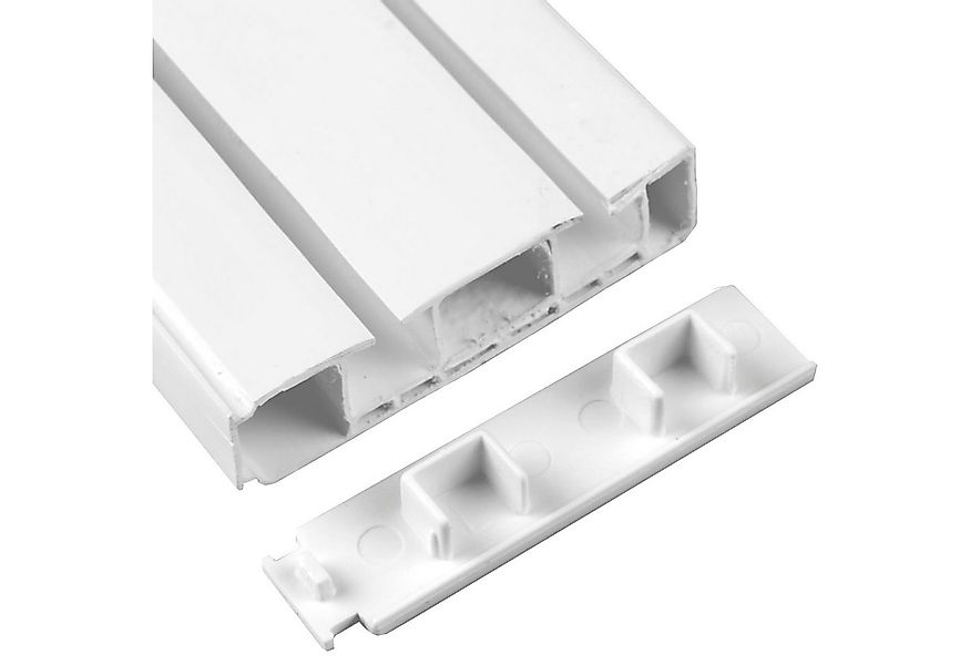 Bestlivings Gardinenstange, 2-läufig, geklemmt, Kunststoff, Seitendeckel (2 günstig online kaufen