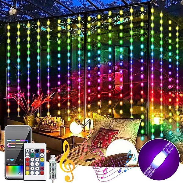 LMaxhome LED-Lichtervorhang Smart Fenster Lichterkette RGB günstig online kaufen