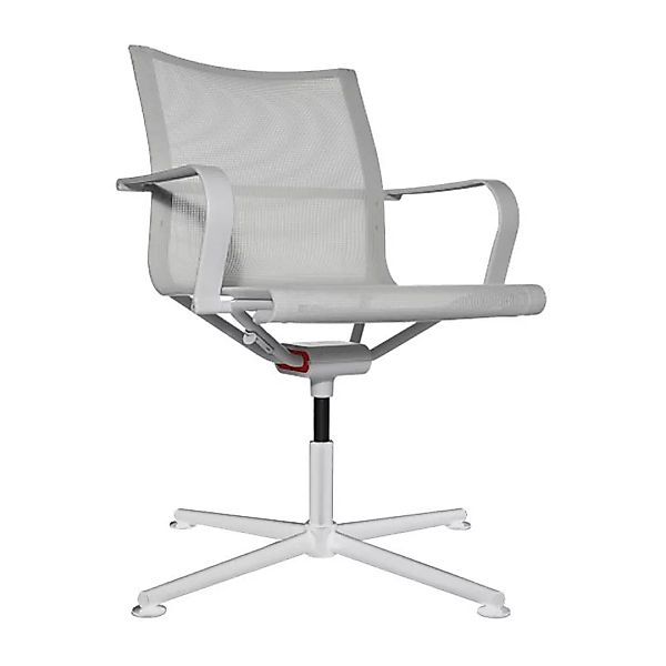 Wagner - D1 Bürostuhl mit Armlehnen 4-beinig - weiß/Dondola® 4D Sitzgelenk/ günstig online kaufen