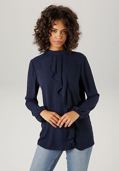 Aniston CASUAL Langarmbluse mit kleinem Volant günstig online kaufen