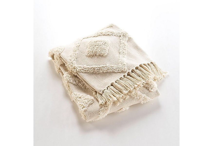 Wohndecke Getuftete Tagesdecke mit Fransen, 125 x 150 cm, INCA, Douceur d'i günstig online kaufen