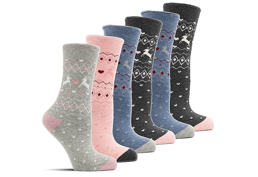 Frostfighter Thermosocken Wintersocken ohne Gummi für Damen (6-Paar) dicke günstig online kaufen