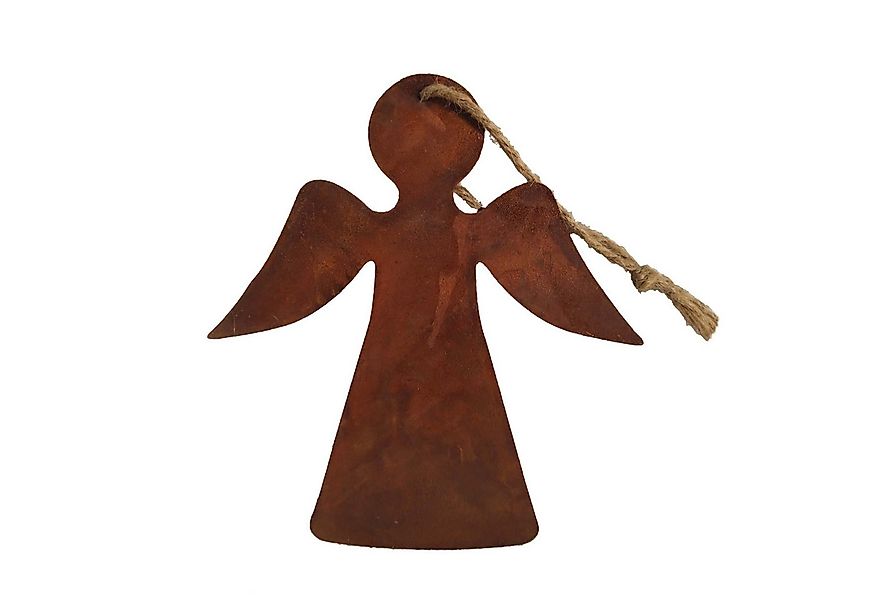 UNUS GARDEN Dekofigur Deko Aufhänger Engel aus Metall Rostoptik mit Jutekor günstig online kaufen