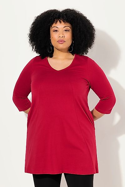 Ulla Popken Longshirt Longshirt Ziernähte A-Linie günstig online kaufen