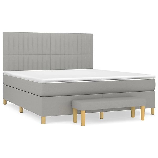 vidaXL Boxspringbett mit Matratze Hellgrau 180x200 cm Stoff1370401 günstig online kaufen