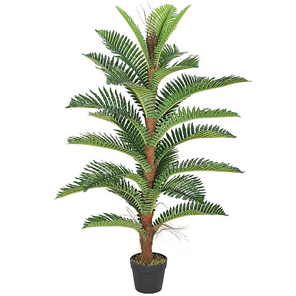 HOMCOM Künstliche Palme 120 cm mit 24 großen Blättern hoher Realismus Topf günstig online kaufen