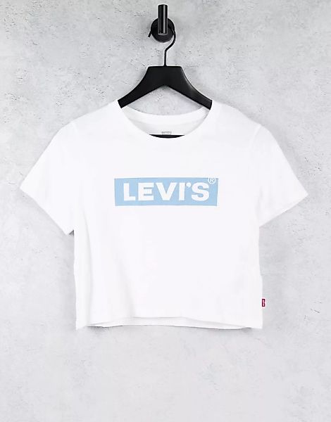 Levi's – Kurz geschnittenes T-Shirt in Weiß mit Logo günstig online kaufen