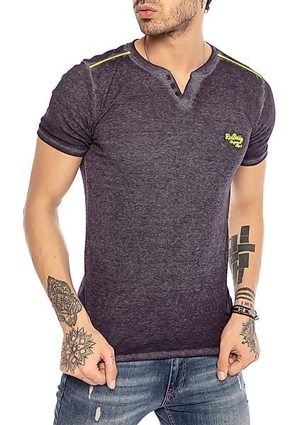 RedBridge T-Shirt mit Henley-Ausschnitt im Used-Look günstig online kaufen
