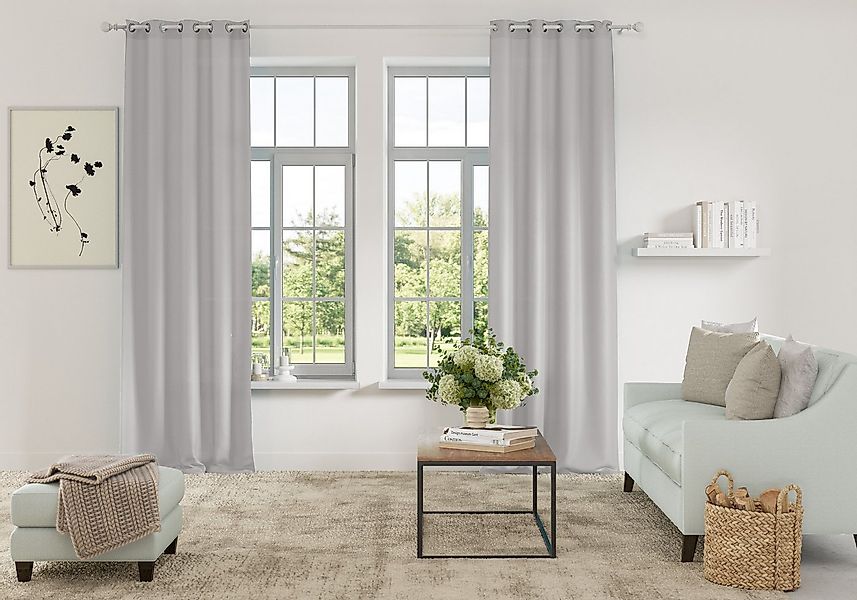 OTTO home Vorhang Parry (2 St), Ösen, blickdicht, Polyester, 2-er Set, blic günstig online kaufen