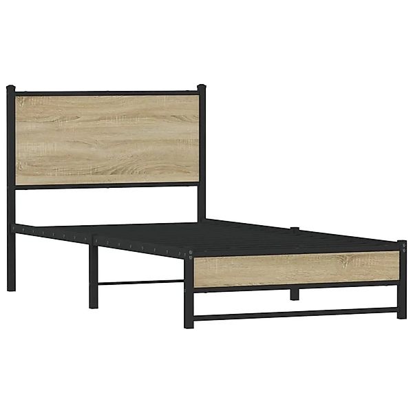 vidaXL Metallbett ohne Matratze Sonoma-Eiche 90x200 cm 4007879 günstig online kaufen