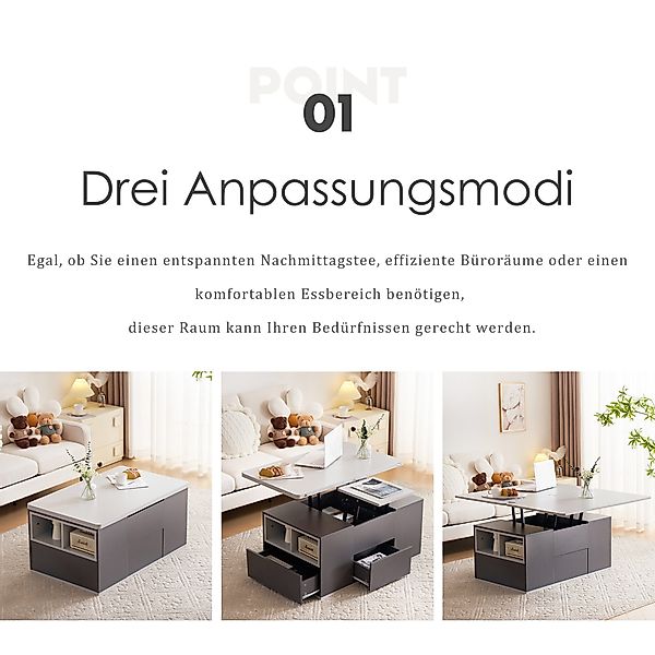 Merax Couchtisch mit Schubladen, Wohnzimmertisch, mit günstig online kaufen