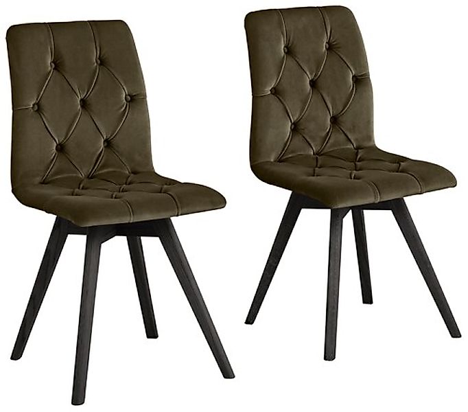 andas Esszimmerstuhl "Rania" (Set) 2 Stk. Samtoptik mit Massivholzbeinen günstig online kaufen