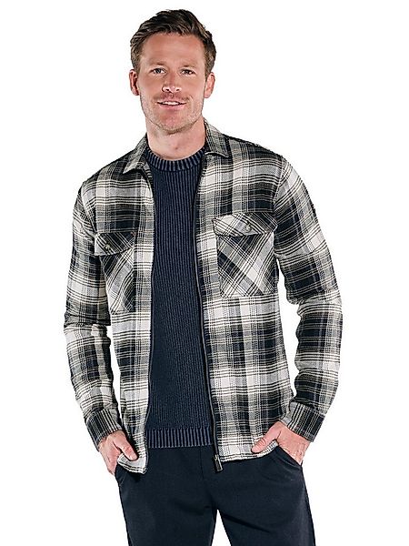 Engbers Langarmhemd Herren Langarm-Hemd gemustert, Saphirblau günstig online kaufen