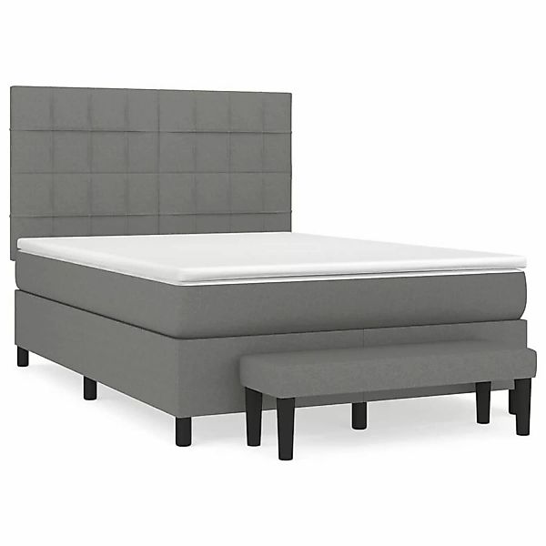 vidaXL Boxspringbett mit Matratze Dunkelgrau 140x190 cm Stoff1371067 günstig online kaufen