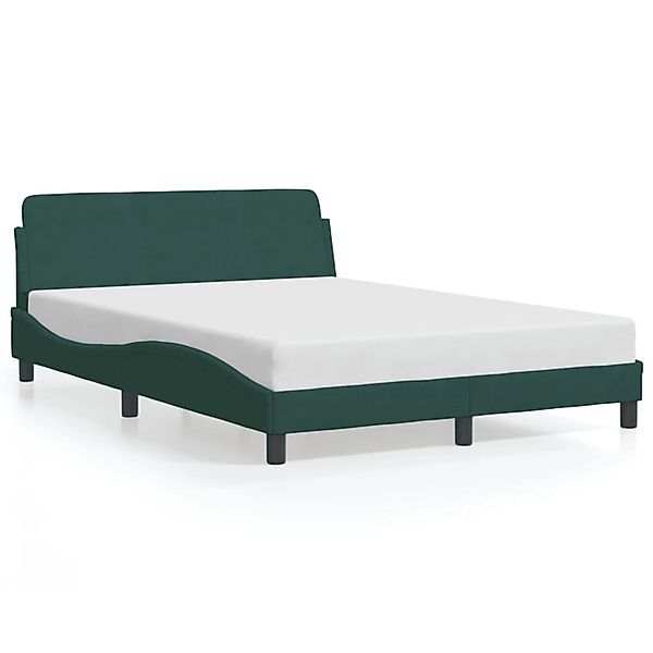 vidaXL Bettgestell Dover Dunkelgrün 140x190 cm Samt 373175 günstig online kaufen