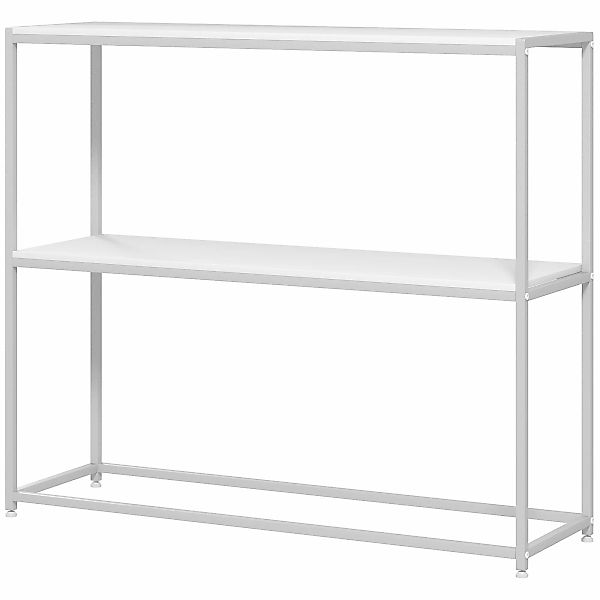 HOMCOM Konsolentisch, Eingangstisch, Stahlrahmen, 2 Regale, modernes Design günstig online kaufen