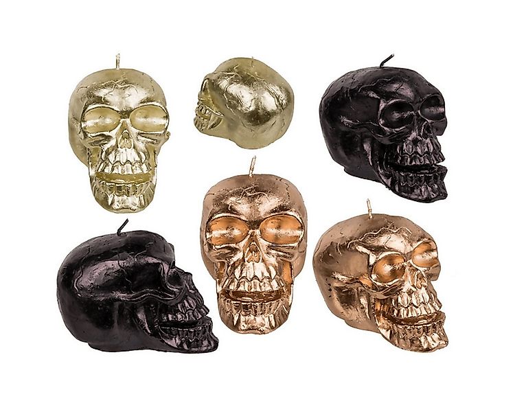 Out of the Blue Kugelkerze Kerze, Totenkopf, ca. 12 x 7,5 x 8,5 cm günstig online kaufen