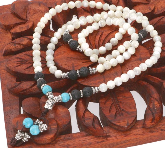 Guru-Shop Perlenkette Tibetische Mala aus Halbedelsteinen,.. günstig online kaufen