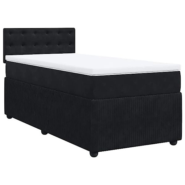vidaXL Boxspringbett mit Matratze Schwarz 90x190 cm Samt 3289916 günstig online kaufen