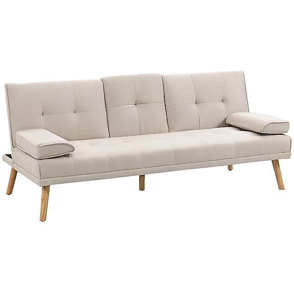 HOMCOM 3-Sitzer-Sofa mit Klappbarem Tisch günstig online kaufen
