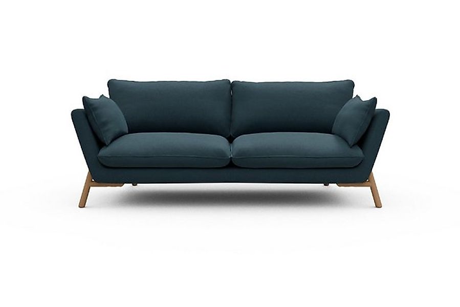 moebelfaktor Sofa Emil 3-Sitzer Beinfarbe Eiche Natur, schräg gestellte Arm günstig online kaufen