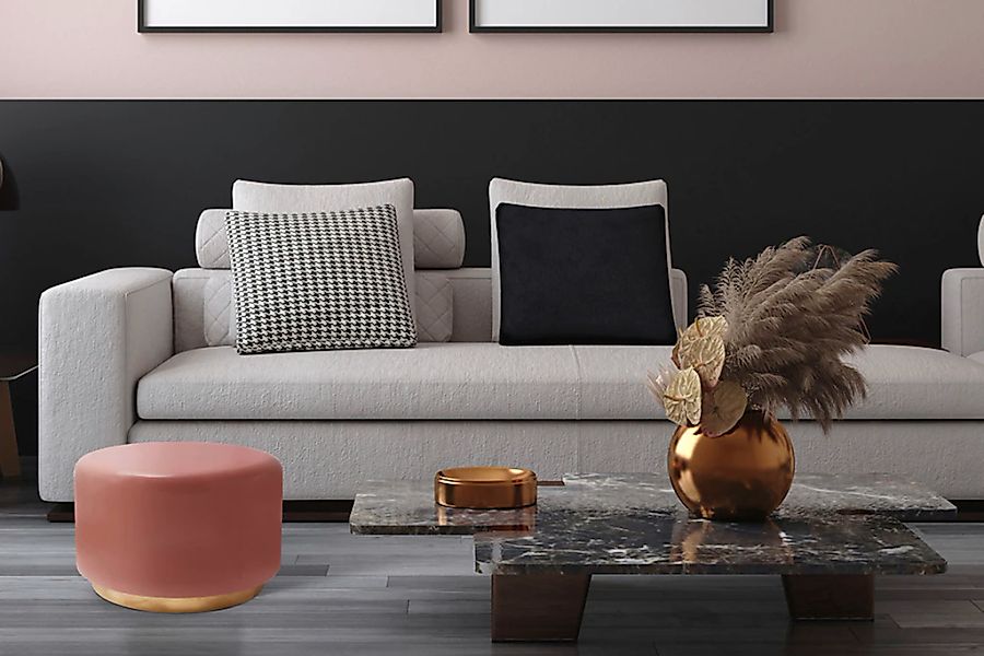 Kayoom Sitzhocker "Hocker Artisse, Edler Touch durch goldenen Sockel" 1 Stk günstig online kaufen