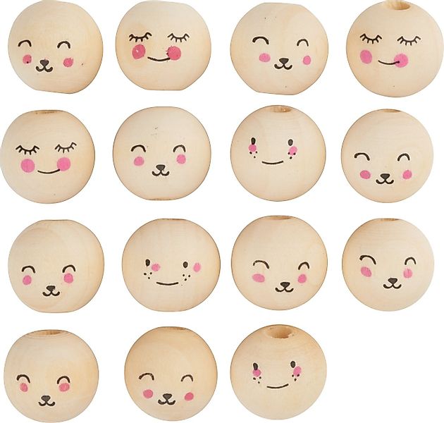 Folia Dekofigur Cute Faces (15 St), 15 Stück günstig online kaufen