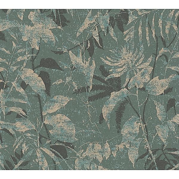 A.S. Creation Vliestapete Blätter Dschungel 10,05 m x 0,53 m Blau-Grün FSC® günstig online kaufen