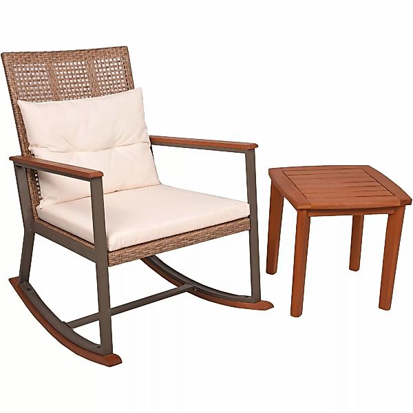 Garden Pleasure Schaukelstuhl "SINALOA", (Set), Teak Look, inkl. Tisch und günstig online kaufen