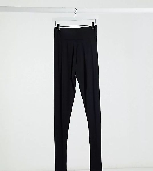 ASOS DESIGN Tall – Leggings mit breitem Taillenbund in Schwarz günstig online kaufen