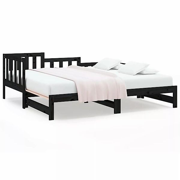 vidaXL Tagesbett Ausziehbar Schwarz 2x(90x200) cm Massivholz Kiefer1280257 günstig online kaufen