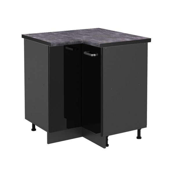 Vicco Eckunterschrank R-Line, Schwarz Hochglanz/Anthrazit, 75.6 günstig online kaufen