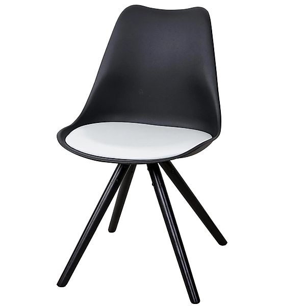 MCW Esszimmerstuhl Vaasa T501 2er-Set Schwarz Sitzfläche Kunstleder Weiß Du günstig online kaufen