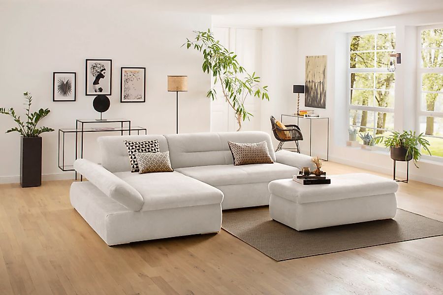 Home affaire Ecksofa "Avesa L-Form" Wahlweise mit Armteilvertsellung und Be günstig online kaufen