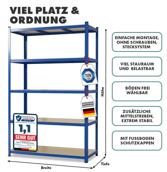 Karat Schwerlastregal Steckregal, Weitspannregal für Garage, günstig online kaufen