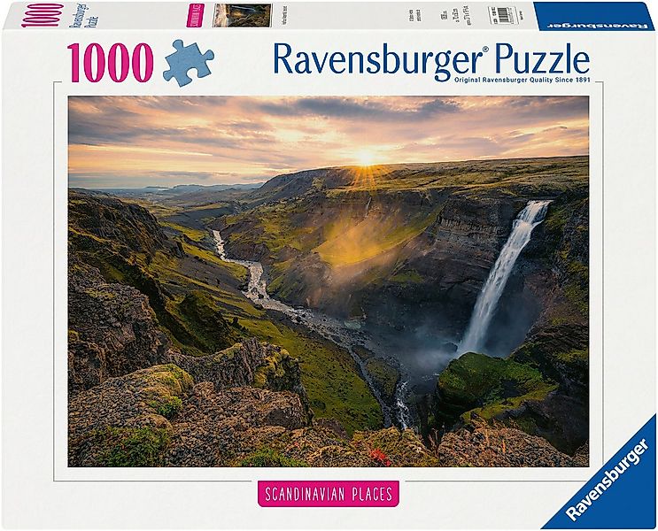 Ravensburger Puzzle Scandinavian Places, Haifoss auf Island, 1000 Puzzletei günstig online kaufen