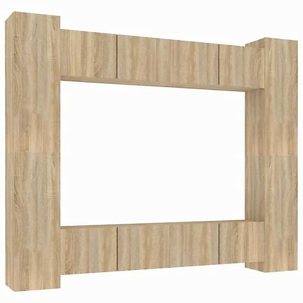 furnicato TV-Schrank 8-tlg. TV-Schrank-Set Sonoma-Eiche Holzwerkstoff (1-St günstig online kaufen