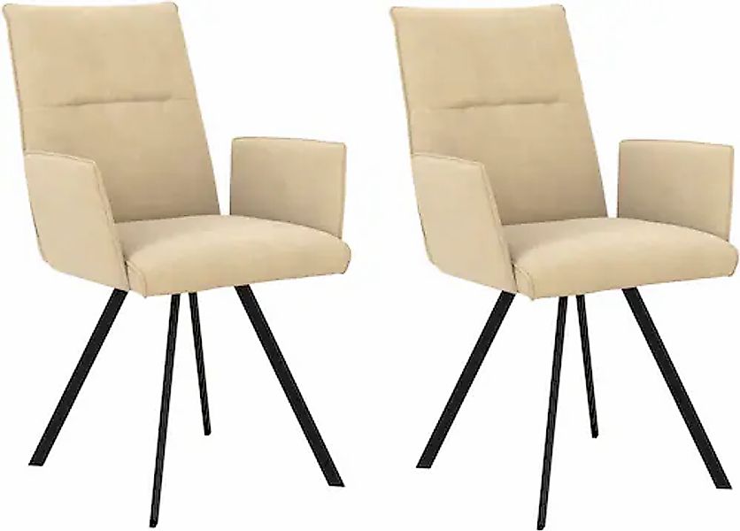 Home affaire Armlehnstuhl »Sava« (Set) 2 Stk. Chenille Metallgestell günstig online kaufen