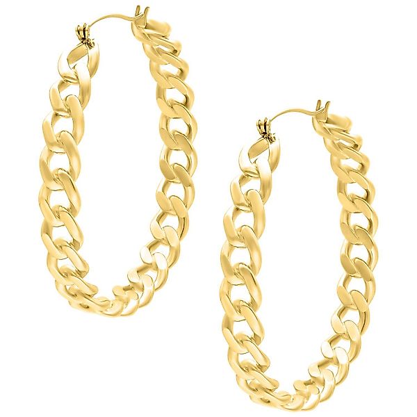 Wildcat Paar Creolen Curbchain Hoops, Hochglanzpoliert,Wasserfest günstig online kaufen