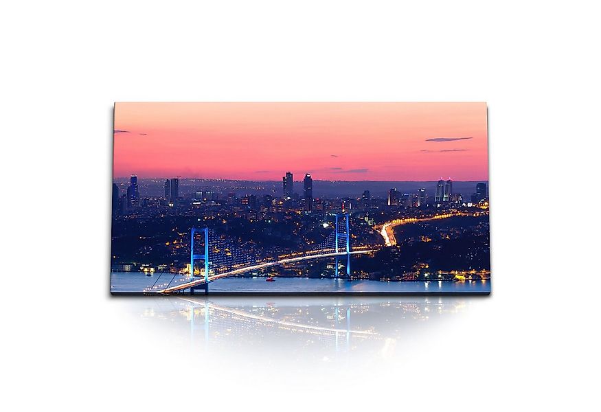 Sinus Art Leinwandbild Kunstdruck Bilder 120x60cm Istanbul Bosporus Brücke günstig online kaufen