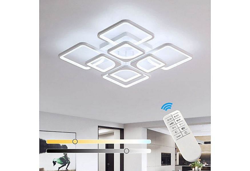 Goeco LED Deckenleuchte Acrylleuchte, quadratische Dekoleuchte, dimmbar, 80 günstig online kaufen