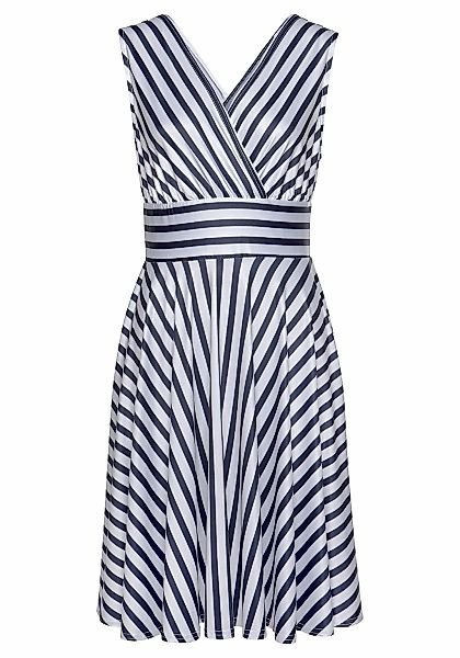LASCANA Sommerkleid, mit Streifenprint, Wickelkleid, tailliertes Minikleid, günstig online kaufen