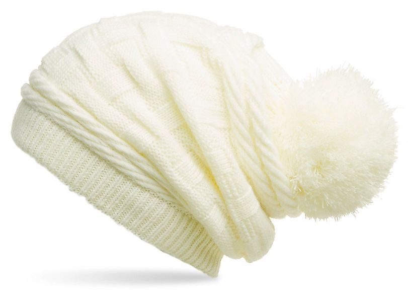 Caspar Bommelmütze MU130 mit Zopfmuster warm gefüttert günstig online kaufen